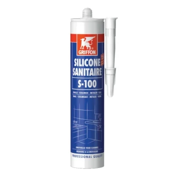 S-100 Mastic silicone sanitaire blanc sur base acétique cart 300ml