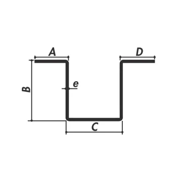 Profil omega symetrique 25x30x30x30x25x2  O1107