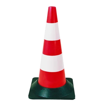 Cône plastique orange fluo 50 cm avec pied en caoutchouc